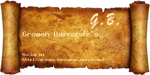 Gromen Barnabás névjegykártya